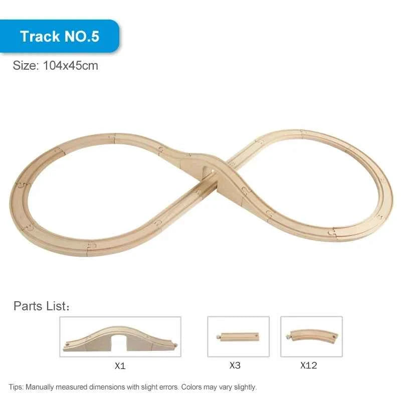 Nouveaux accessoires de voie ferrée en bois, jouets, train, chemin de fer, compatibles avec toutes les marques de trains, voie circulaire, orbite, assemblage, cadeaux