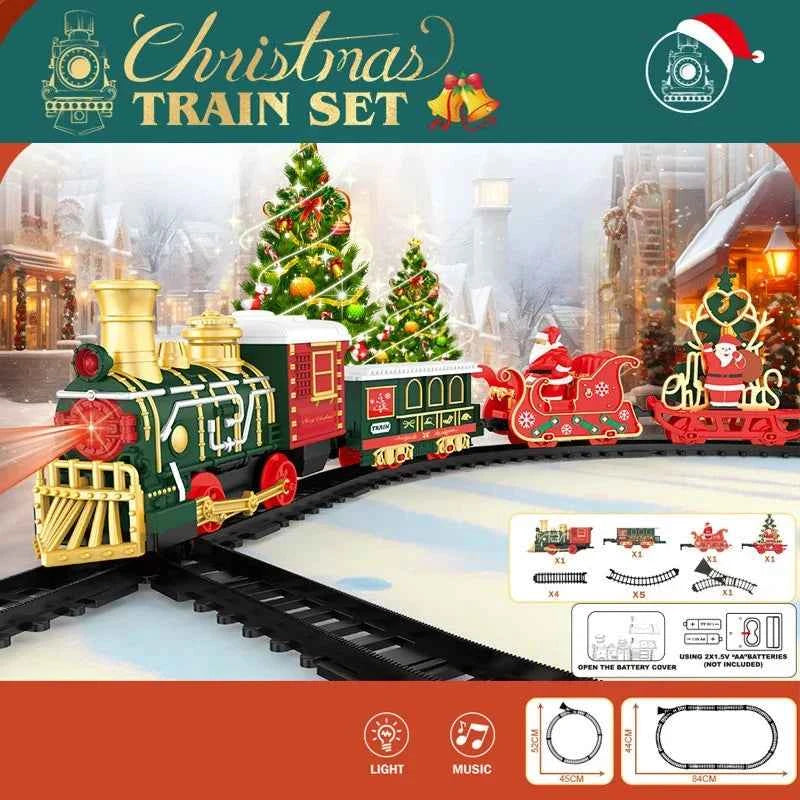 Train électrique jouet voiture cadeaux de Noël classique chemin de fer locomotive camions modèle jouets avec lumières musique pour garçons filles enfants