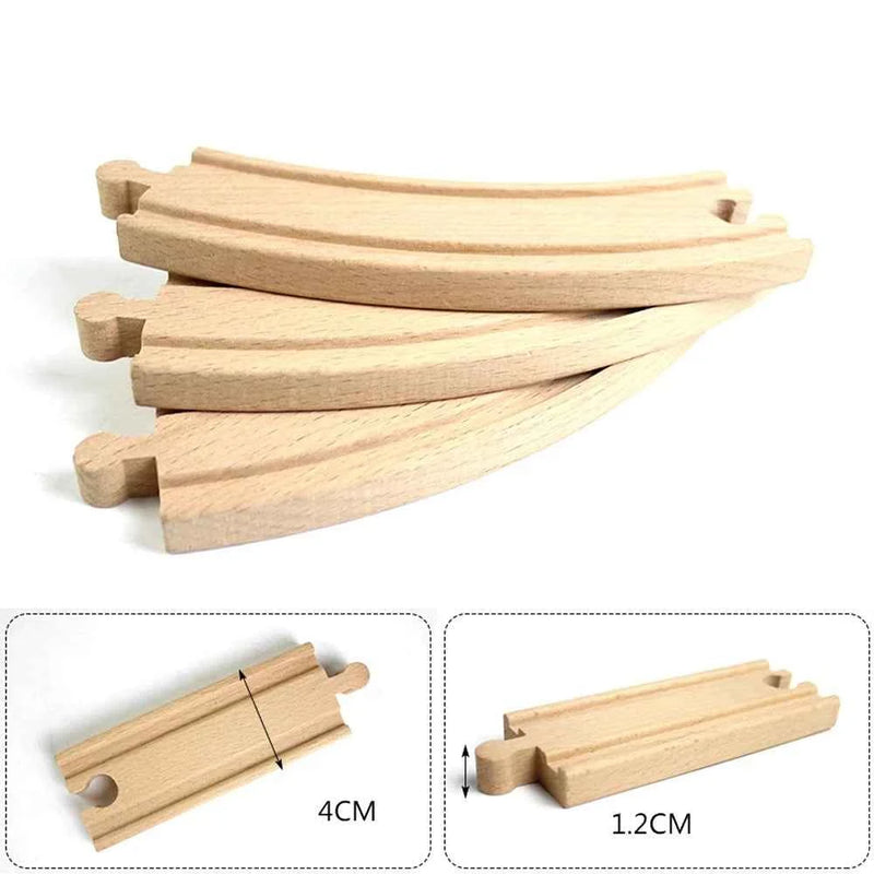 Ensemble de rails en bois, jouets ferroviaires, accessoires de rails en bois de hêtre adaptés à toutes les marques de rails en bois, jouets éducatifs pour enfants