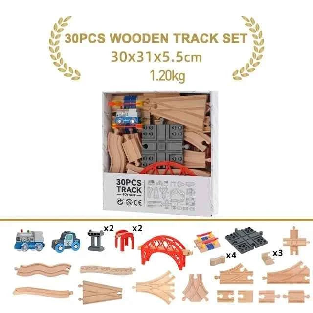 Ensemble de rails en bois, jouets ferroviaires, accessoires de rails en bois de hêtre adaptés à toutes les marques de rails en bois, jouets éducatifs pour enfants