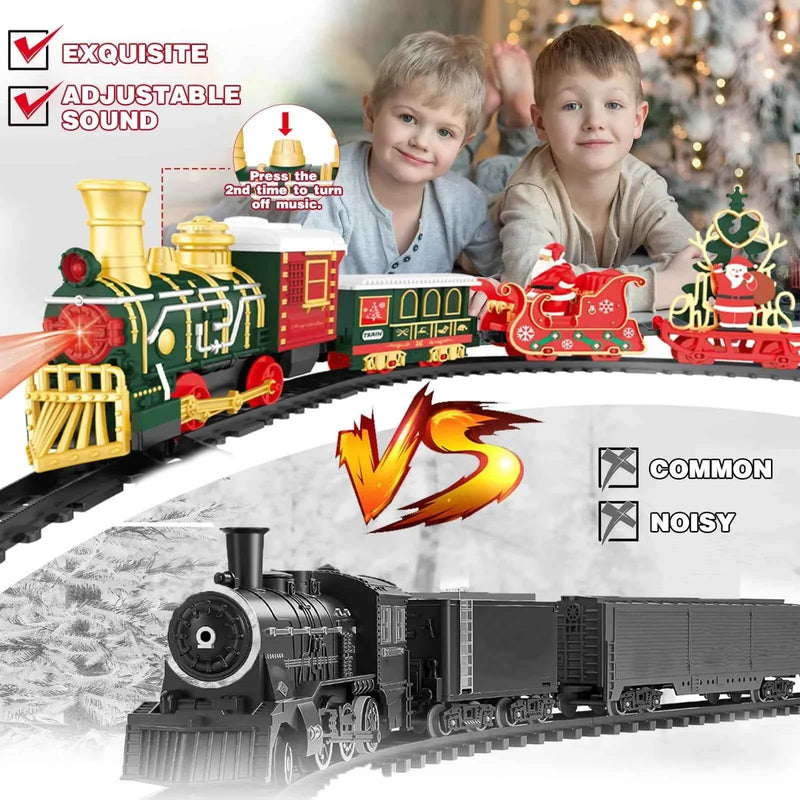 Train électrique jouet voiture cadeaux de Noël classique chemin de fer locomotive camions modèle jouets avec lumières musique pour garçons filles enfants