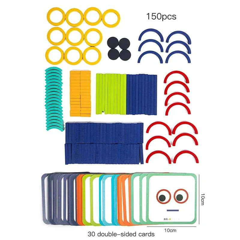 Jouets de puzzle bâtons Montessori, aides pédagogiques, apprentissage des mathématiques, jeu de correspondance des couleurs, jouets éducatifs à faire soi-même pour enfants