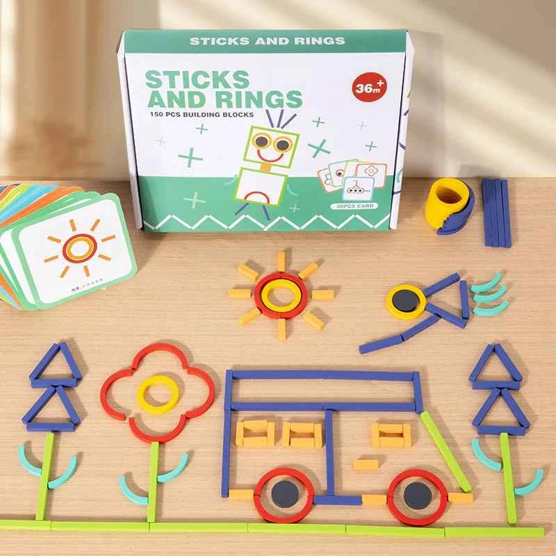 Jouets de puzzle bâtons Montessori, aides pédagogiques, apprentissage des mathématiques, jeu de correspondance des couleurs, jouets éducatifs à faire soi-même pour enfants