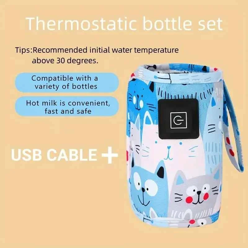 Chauffe-eau USB pour lait, sac isotherme pour poussette, chauffe-biberon, chauffe-biberon portable, pour Noël et Halloween
