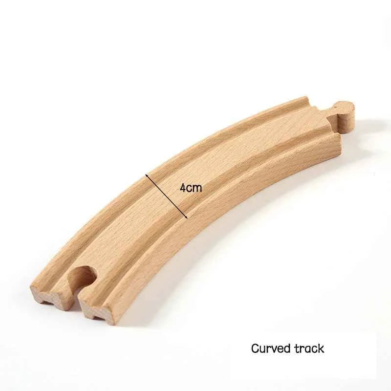 Accessoires de voie ferrée en bois Jouets Train Chemin de fer Compatible avec les trains en bois Pistes en bois Chemin de fer avec toutes les marques de trains