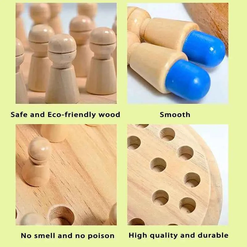 Puzzle en bois Montessori éducatif, jeu d'apprentissage sensoriel, jeu de mémoire, jeu d'échecs, jeu de fête pour enfants