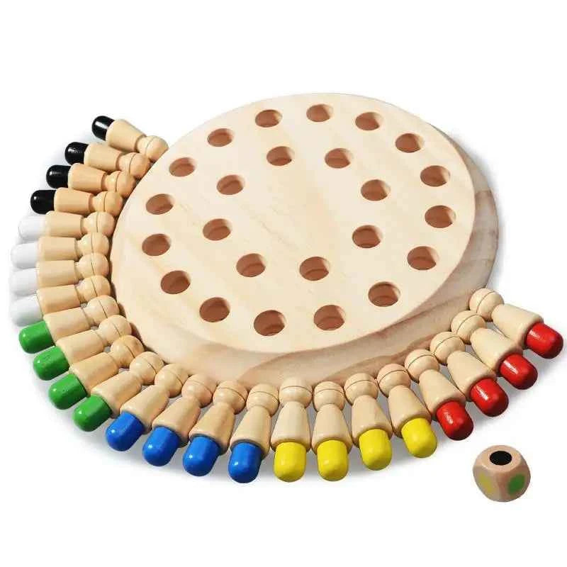 Puzzle en bois Montessori éducatif, jeu d'apprentissage sensoriel, jeu de mémoire, jeu d'échecs, jeu de fête pour enfants