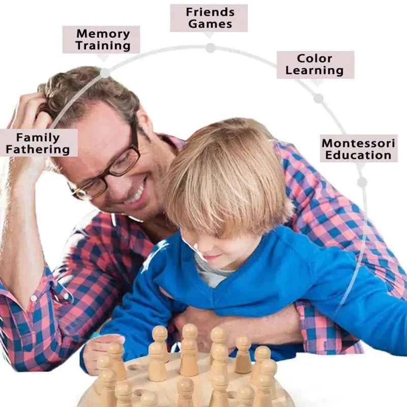 Puzzle en bois Montessori éducatif, jeu d'apprentissage sensoriel, jeu de mémoire, jeu d'échecs, jeu de fête pour enfants