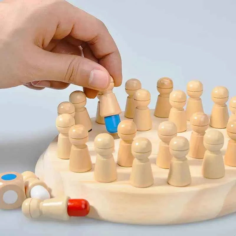 Puzzle en bois Montessori éducatif, jeu d'apprentissage sensoriel, jeu de mémoire, jeu d'échecs, jeu de fête pour enfants