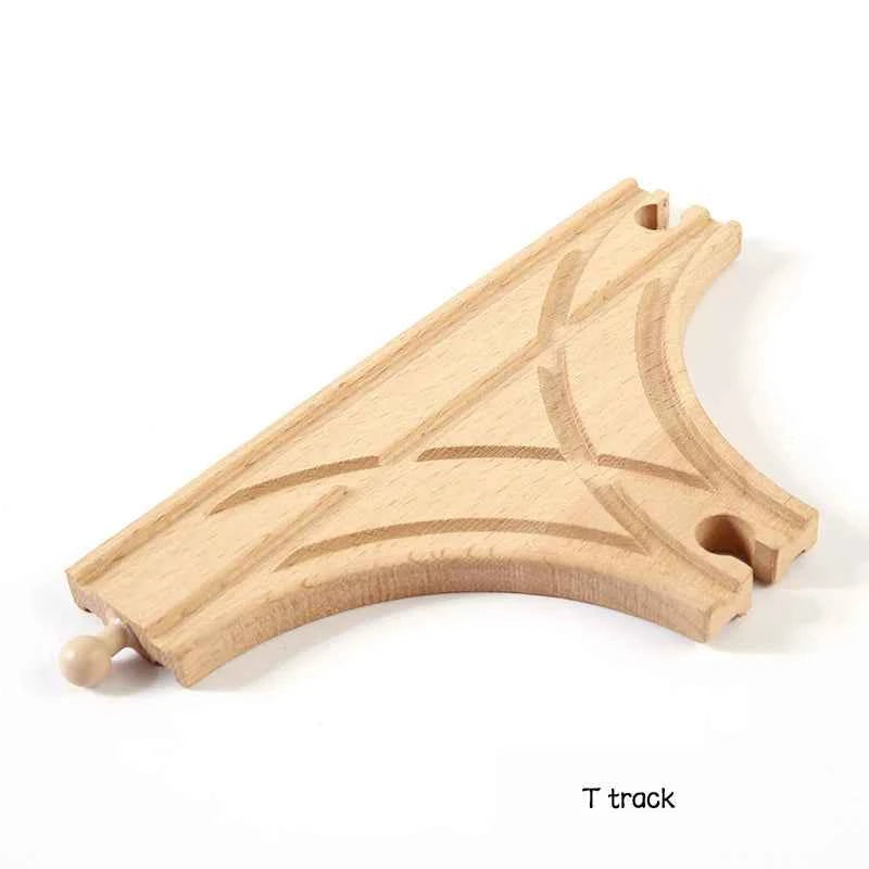 Accessoires de voie ferrée en bois Jouets Train Chemin de fer Compatible avec les trains en bois Pistes en bois Chemin de fer avec toutes les marques de trains