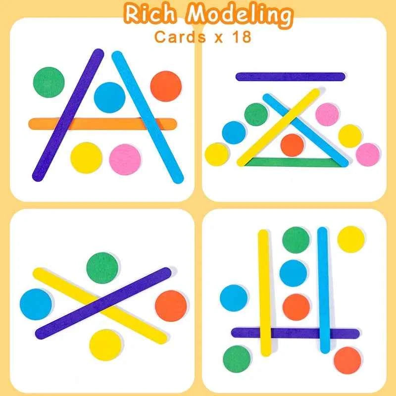 Puzzle arc-en-ciel Montessori pour enfants, jouets éducatifs en bois pour la pensée logique et sensorielle