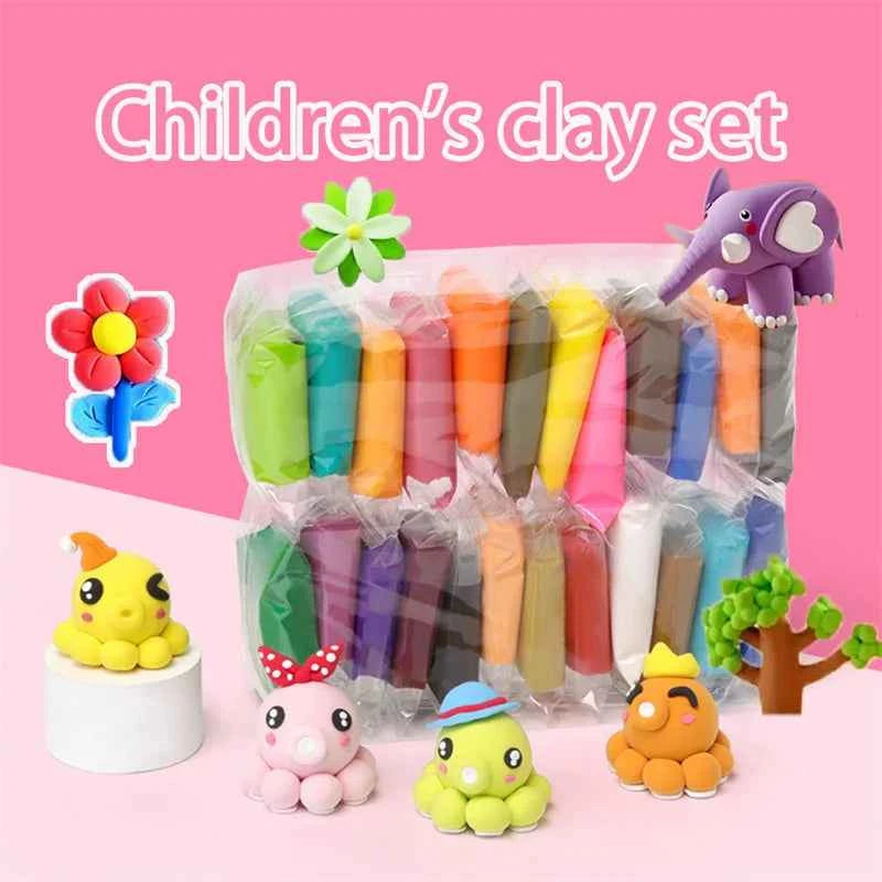 Argile de 12/24/36 couleurs, argile séchée à l'air, argile plastique ultra légère avec outils de sculpture, bricolage, jouets, cadeaux pour amis et enfants