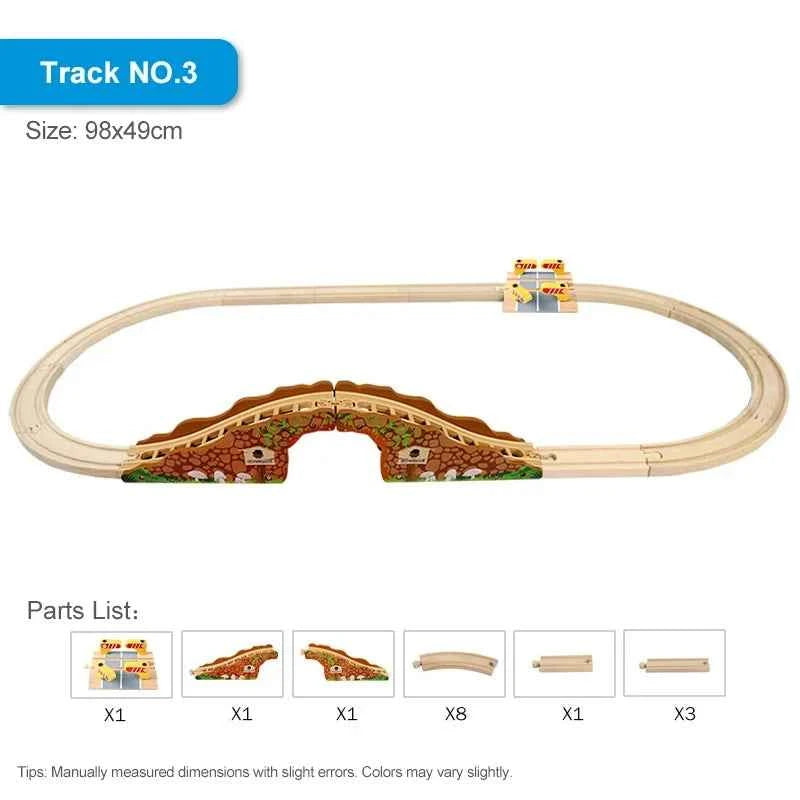 Nouveaux accessoires de voie ferrée en bois, jouets, train, chemin de fer, compatibles avec toutes les marques de trains, voie circulaire, orbite, assemblage, cadeaux