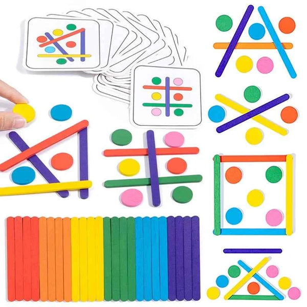 Puzzle arc-en-ciel Montessori pour enfants, jouets éducatifs en bois pour la pensée logique et sensorielle