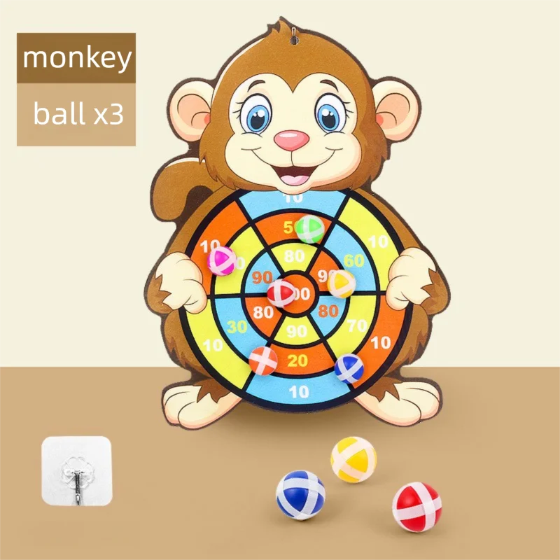 Jeux éducatifs pour enfants - Jeu de fléchettes Montessori, jouet pour bébé, balle collante, sports d'intérieur 3 à 7 ans