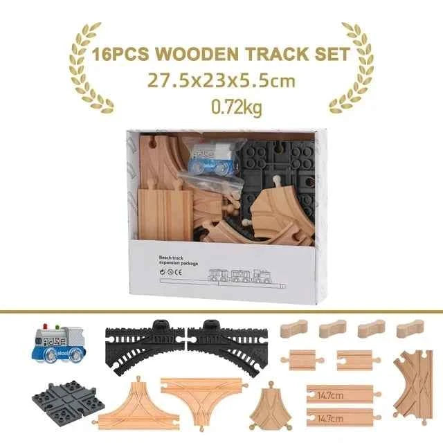 Ensemble de rails en bois, jouets ferroviaires, accessoires de rails en bois de hêtre adaptés à toutes les marques de rails en bois, jouets éducatifs pour enfants