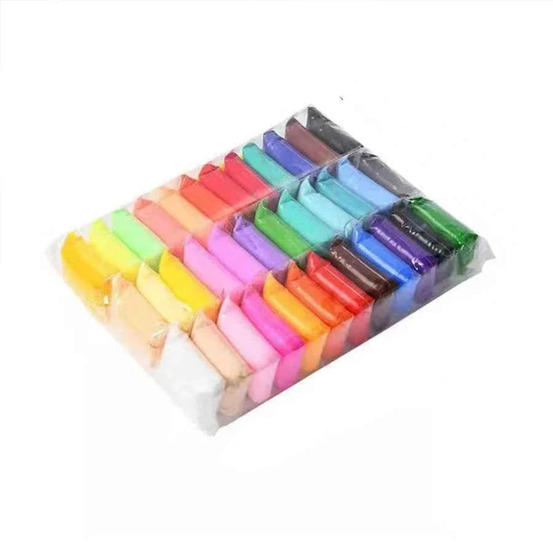Ensemble de 36 argiles colorées séchées à l'air, argile plastique ultra légère avec outils de sculpture, cadeaux artisanaux DIY pour amis et enfants