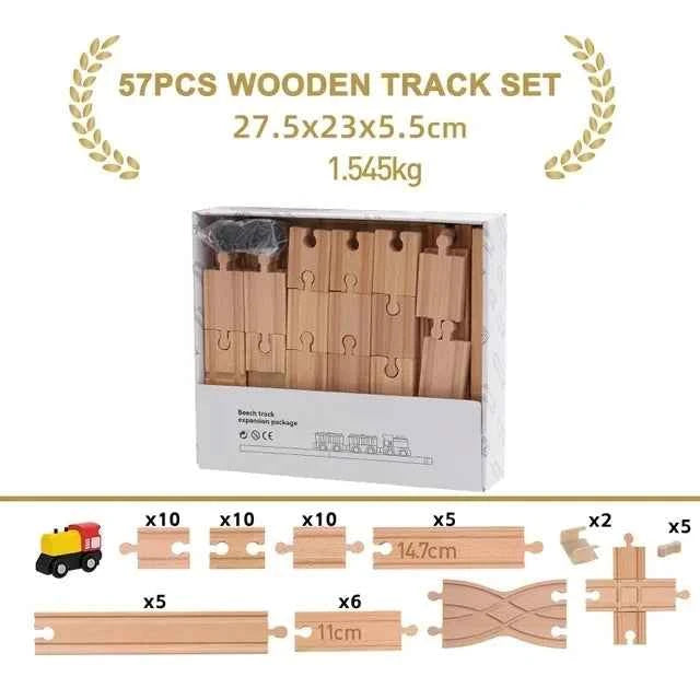 Ensemble de rails en bois, jouets ferroviaires, accessoires de rails en bois de hêtre adaptés à toutes les marques de rails en bois, jouets éducatifs pour enfants