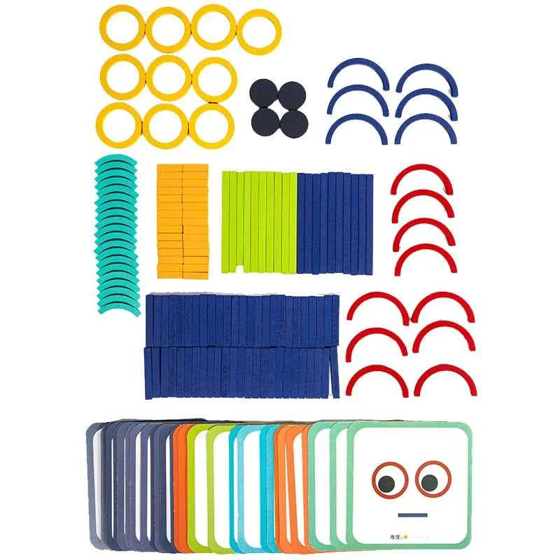 Jouets de puzzle bâtons Montessori, aides pédagogiques, apprentissage des mathématiques, jeu de correspondance des couleurs, jouets éducatifs à faire soi-même pour enfants