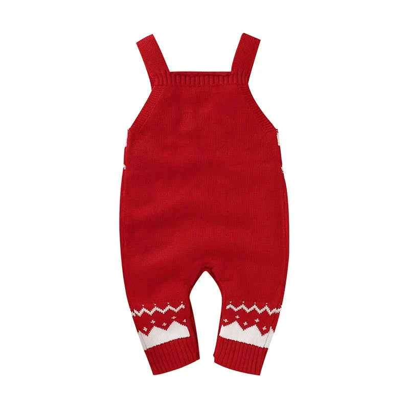 Barboteuse de Noël pour bébé, vêtements en tricot de renne rouge, combinaisons d'hiver sans manches pour nouveau-né, garçon et fille, unisexe, 0-18 mois