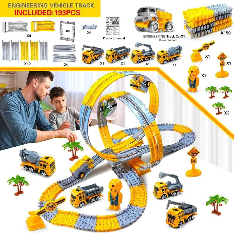 Jouet de piste d'escalade magique électrique pour enfants, voiture d'ingénierie, ensemble de mini-voitures, puzzle pour garçons, jouets de piste, voiture, train, jouets pour enfants