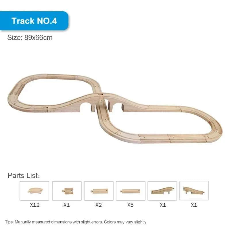 Nouveaux accessoires de voie ferrée en bois, jouets, train, chemin de fer, compatibles avec toutes les marques de trains, voie circulaire, orbite, assemblage, cadeaux