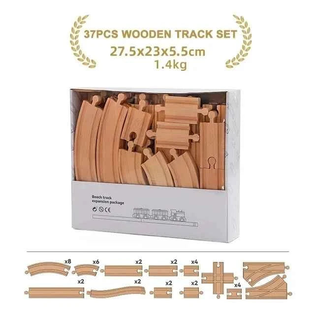 Ensemble de rails en bois, jouets ferroviaires, accessoires de rails en bois de hêtre adaptés à toutes les marques de rails en bois, jouets éducatifs pour enfants