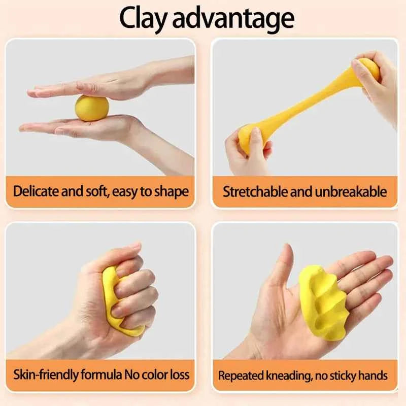 Argile de 12/24/36 couleurs, argile séchée à l'air, argile plastique ultra légère avec outils de sculpture, bricolage, jouets, cadeaux pour amis et enfants