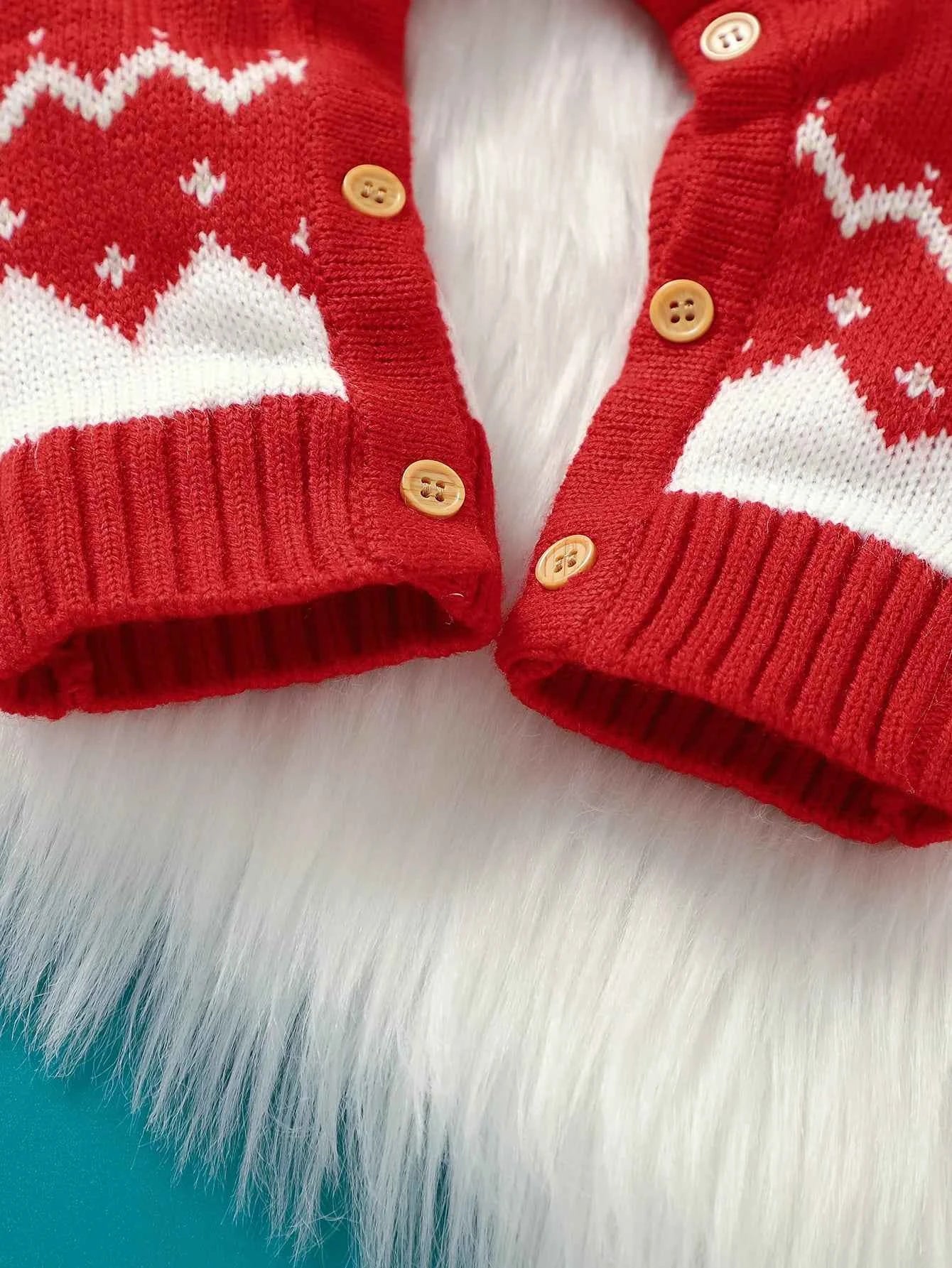 Barboteuse de Noël pour bébé, vêtements en tricot de renne rouge, combinaisons d'hiver sans manches pour nouveau-né, garçon et fille, unisexe, 0-18 mois