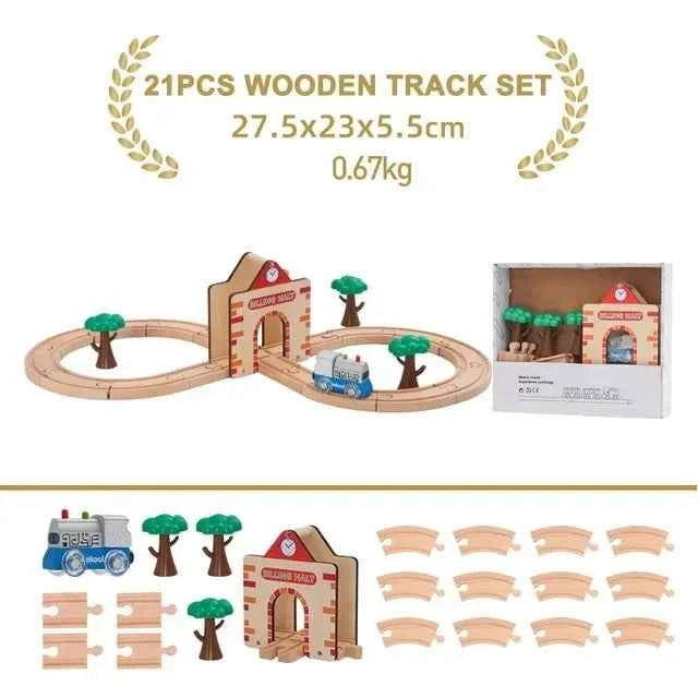 Ensemble de rails en bois, jouets ferroviaires, accessoires de rails en bois de hêtre adaptés à toutes les marques de rails en bois, jouets éducatifs pour enfants