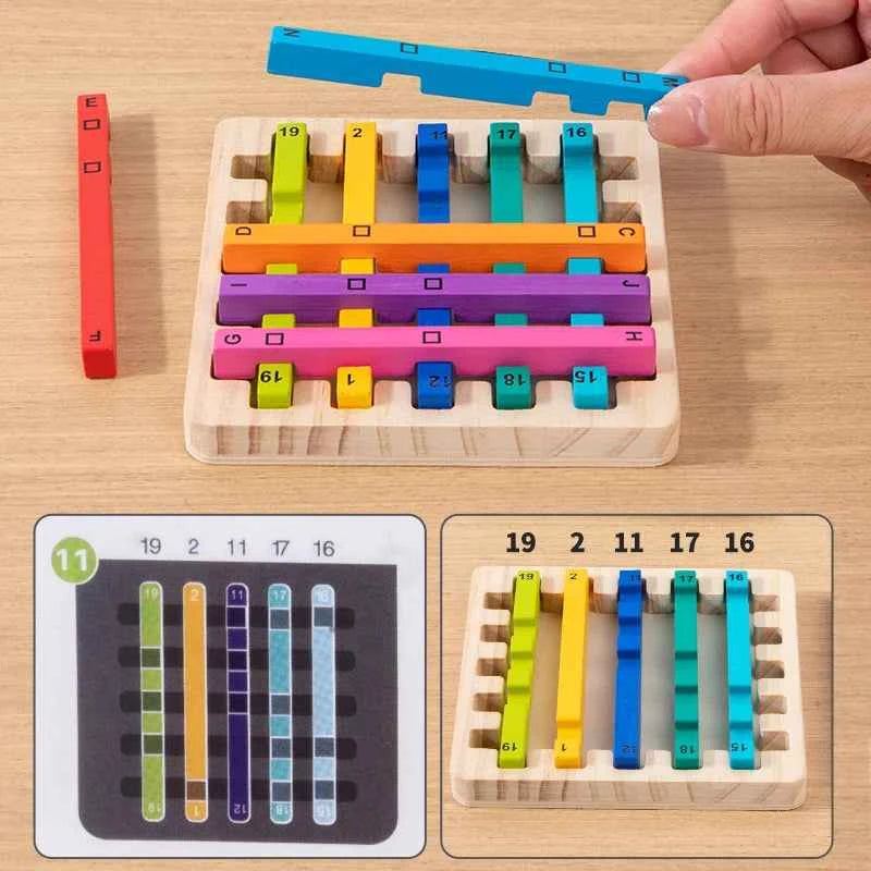Jouets de puzzle bâtons Montessori, aides pédagogiques, apprentissage des mathématiques, jeu de correspondance des couleurs, jouets éducatifs à faire soi-même pour enfants