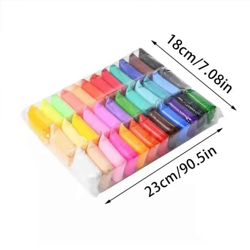 Ensemble de 36 argiles colorées séchées à l'air, argile plastique ultra légère avec outils de sculpture, cadeaux artisanaux DIY pour amis et enfants