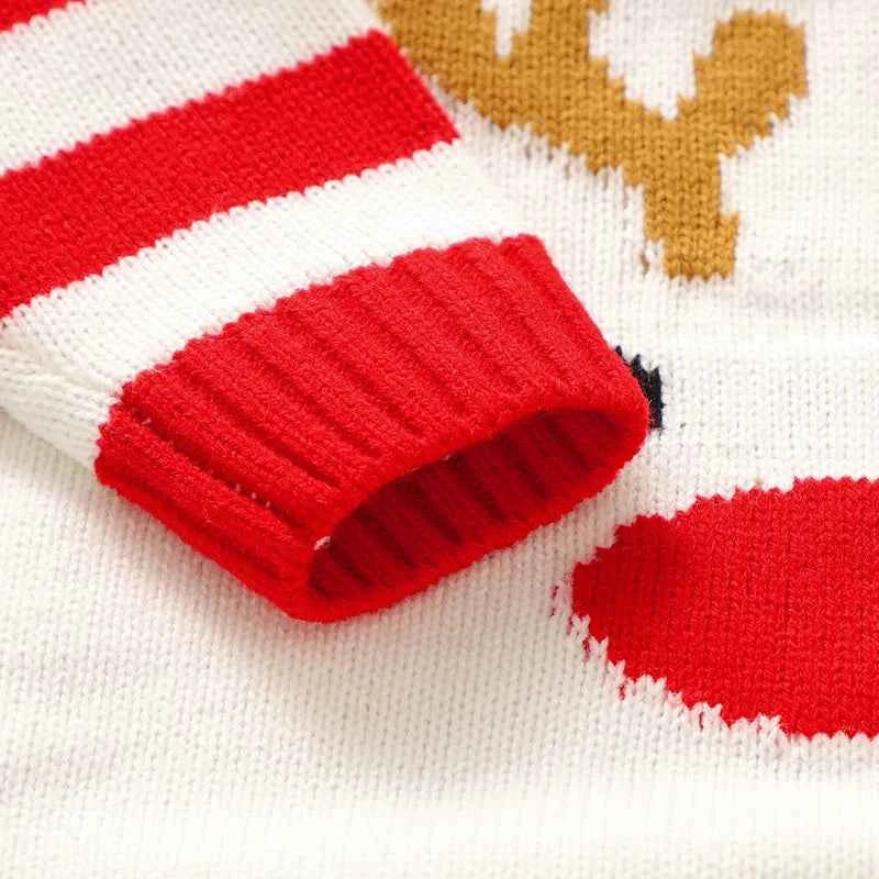 Barboteuse de Noël mignonne et tendance pour bébé, motif élan, vêtements tricotés pour nouveau-né, garçons et filles, 0 à 18 mois, manches longues, salopette chaude