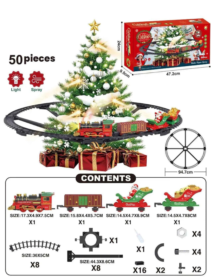 Train électrique jouet voiture cadeaux de Noël classique chemin de fer locomotive camions modèle jouets avec lumières musique pour garçons filles enfants