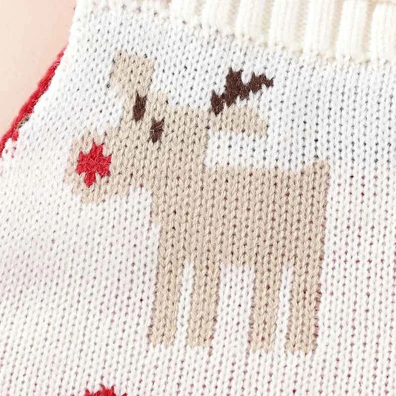 Barboteuse de Noël pour bébé, vêtements en tricot de renne rouge, combinaisons d'hiver sans manches pour nouveau-né, garçon et fille, unisexe, 0-18 mois