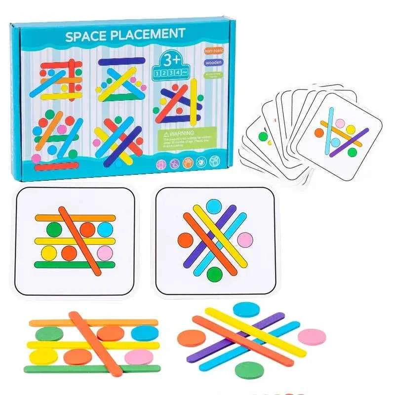 Puzzle arc-en-ciel Montessori pour enfants, jouets éducatifs en bois pour la pensée logique et sensorielle