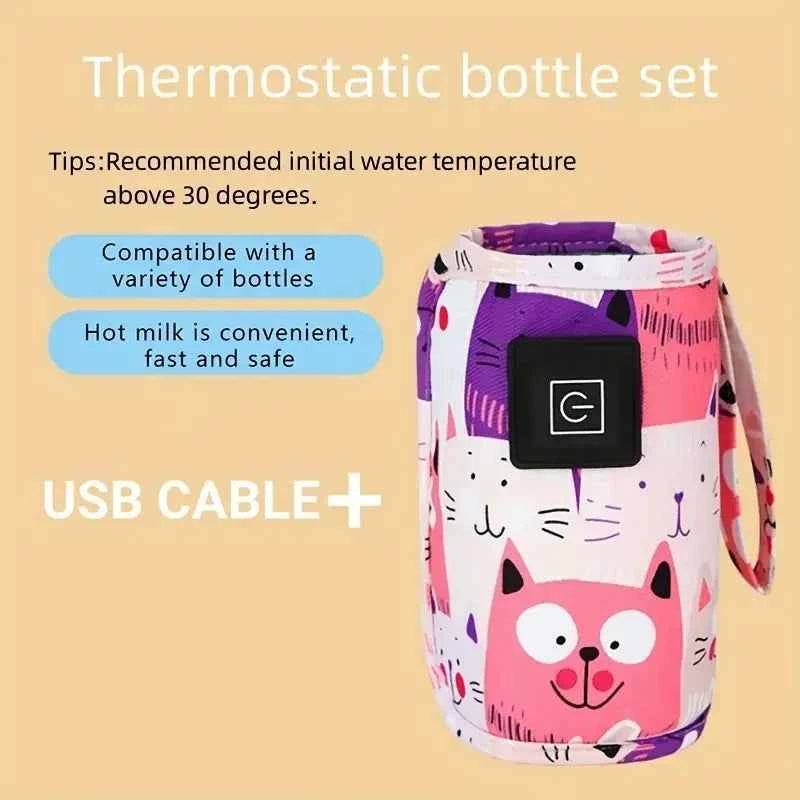 Chauffe-eau USB pour lait, sac isotherme pour poussette, chauffe-biberon, chauffe-biberon portable, pour Noël et Halloween