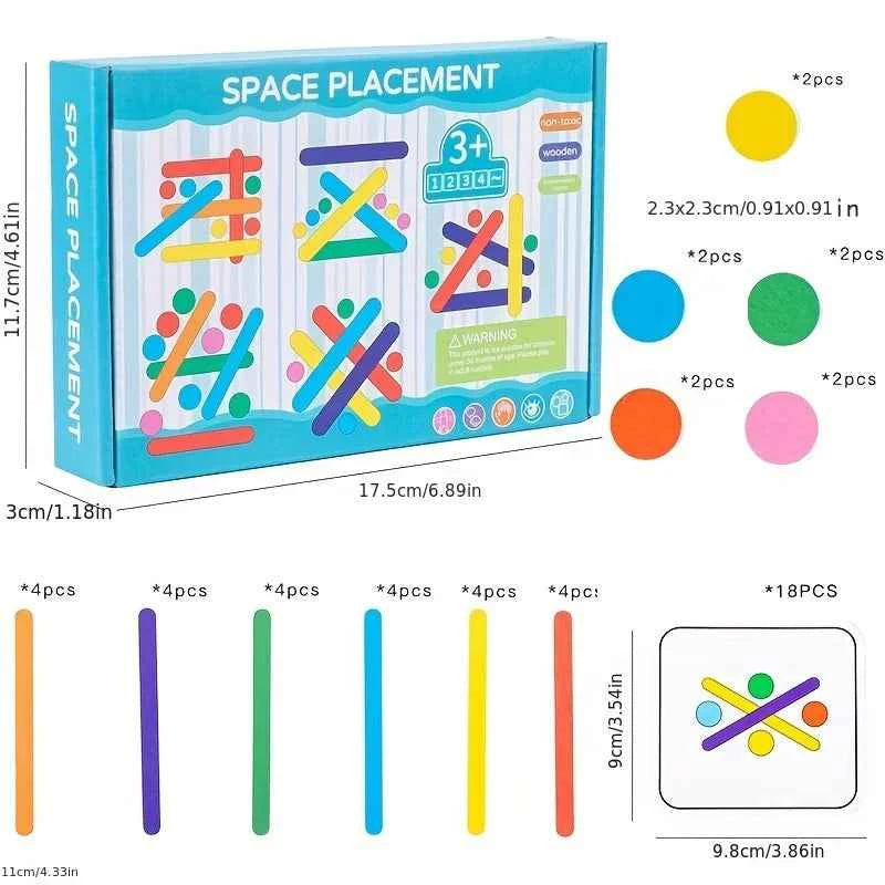 Puzzle arc-en-ciel Montessori pour enfants, jouets éducatifs en bois pour la pensée logique et sensorielle